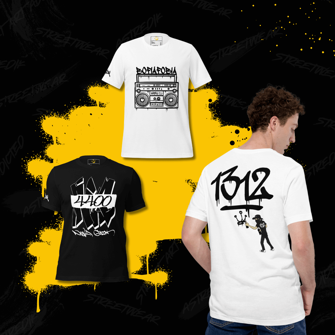 Combo 4400: Estilo de Rua com Código de Origem Se Vila Nova de Gaia corre-te nas veias e o hip-hop é o teu sotaque de alma, este combo foi feito para ti.Três t-shirts que gritam cultura urbana, resistência e identidade — tudo com o peso simbólico de quem