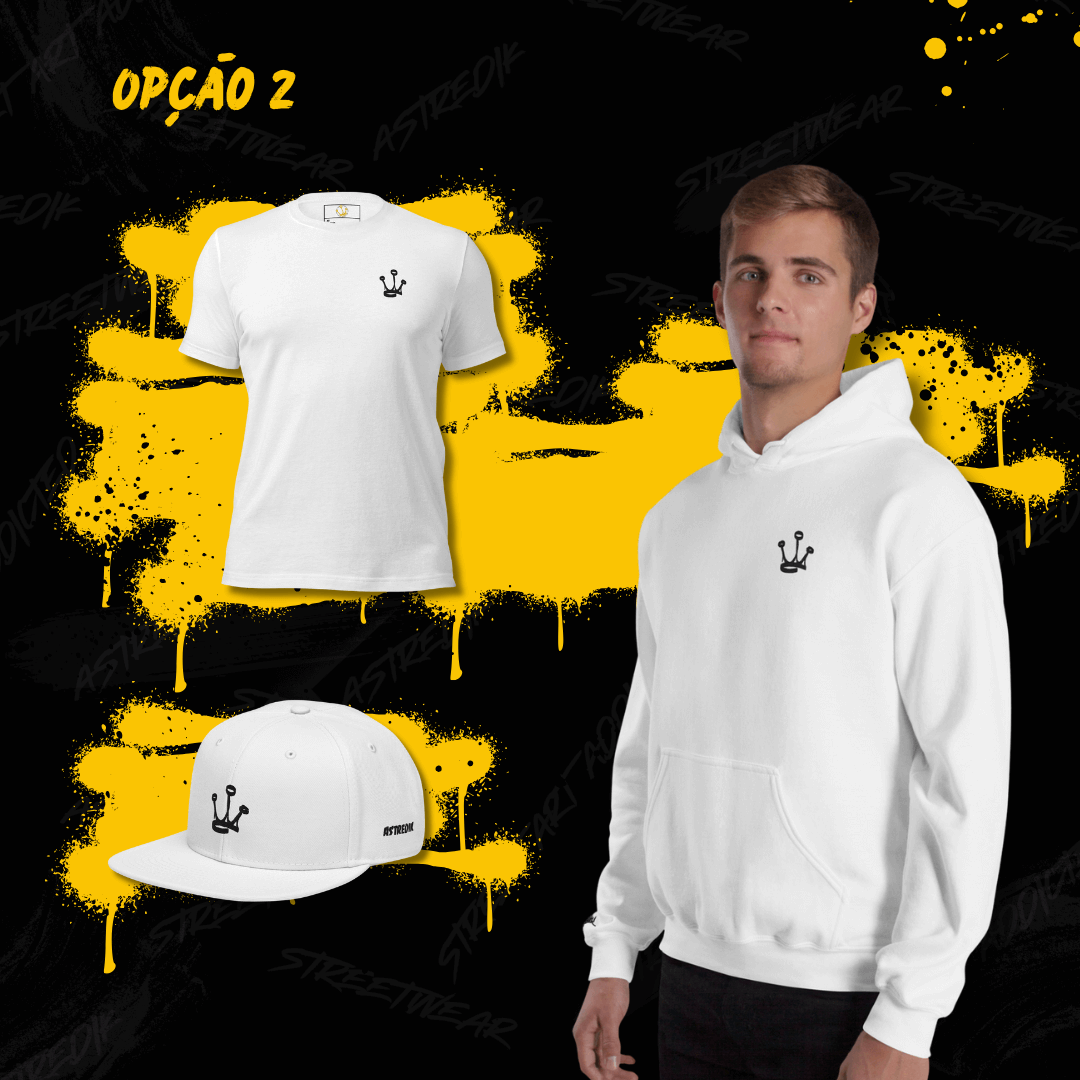 O Essencial do Streetwear Streetwear Essencial: Hoodie, T-shirt e Snapback por 99€ Estás à procura de estilo urbano com identidade? Este combo é o kit completo para quem vive a rua com presença.Três peças essenciais da Astredik, juntas num só pack com pre