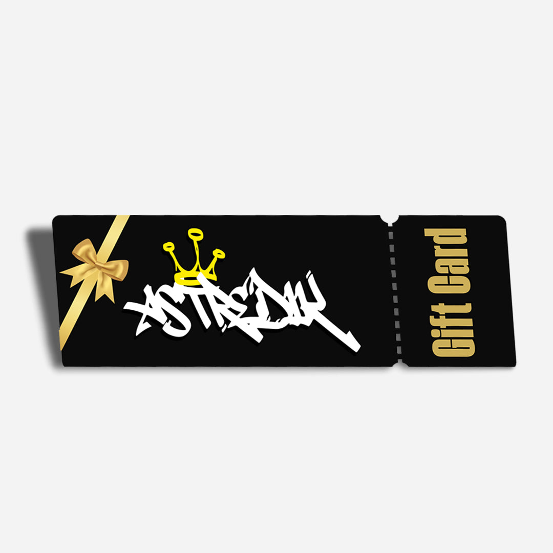 Gift Card 50€ Queres oferecer algo com verdadeiro significado?O Gift Card Astredik não é apenas um presente — é liberdade de escolha para quem respira cultura urbana, moda de rua e atitude hip-hop. 🎁 Porquê oferecer um Gift Card Astredik? Flexível e Rápi